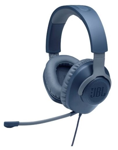 Наушники полноразмерные JBL Quantum 100 синий(сьемный микрофон, длина кабеля 1.2м(4-pin 3.5 mm jack))