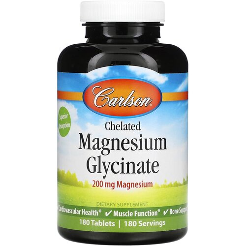 Таблетки Carlson Labs Chelated Magnesium Glycinate, 380 г, 180 шт.
