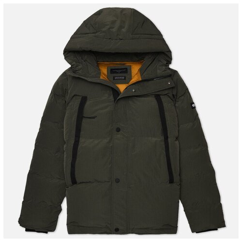 фото Мужской пуховик peaceful hooligan bust оливковый, размер xxl