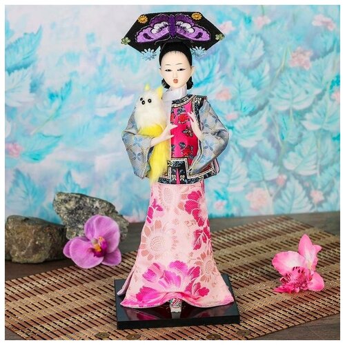фото Кукла коллекционная "китаянка в национальном платье с собакой" 32х12,5х12,5 см mikimarket