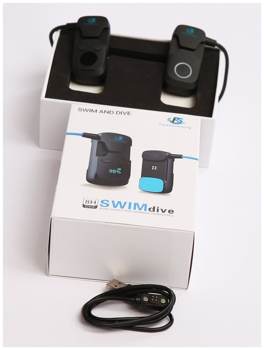 Водонепроницаемый MP3 плеер с костной проводимостью FS X8, 8Гб (защита IPХ-8), Цвет - черный/синий