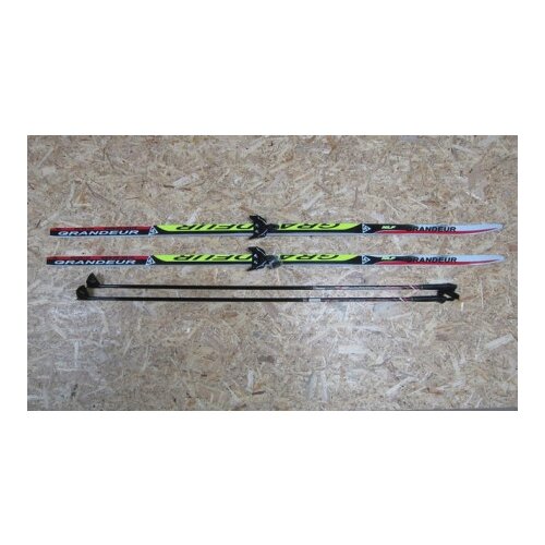 Лыжный комплект Grandeur (лыжи, палки, креплен. 75) (цвет палок в ассорт.) б/н 195см (салатовый)