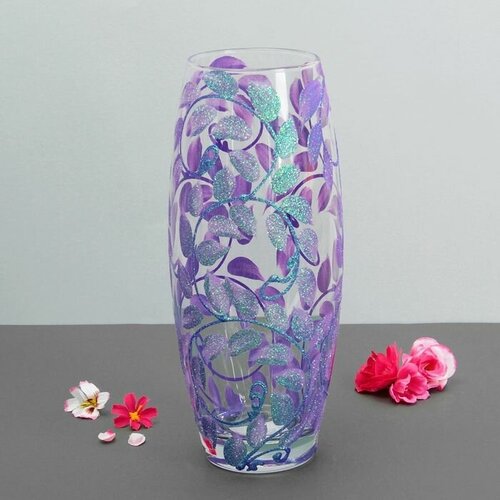 SUI Ваза Лепестки 25 см фиолетовая 1775₽