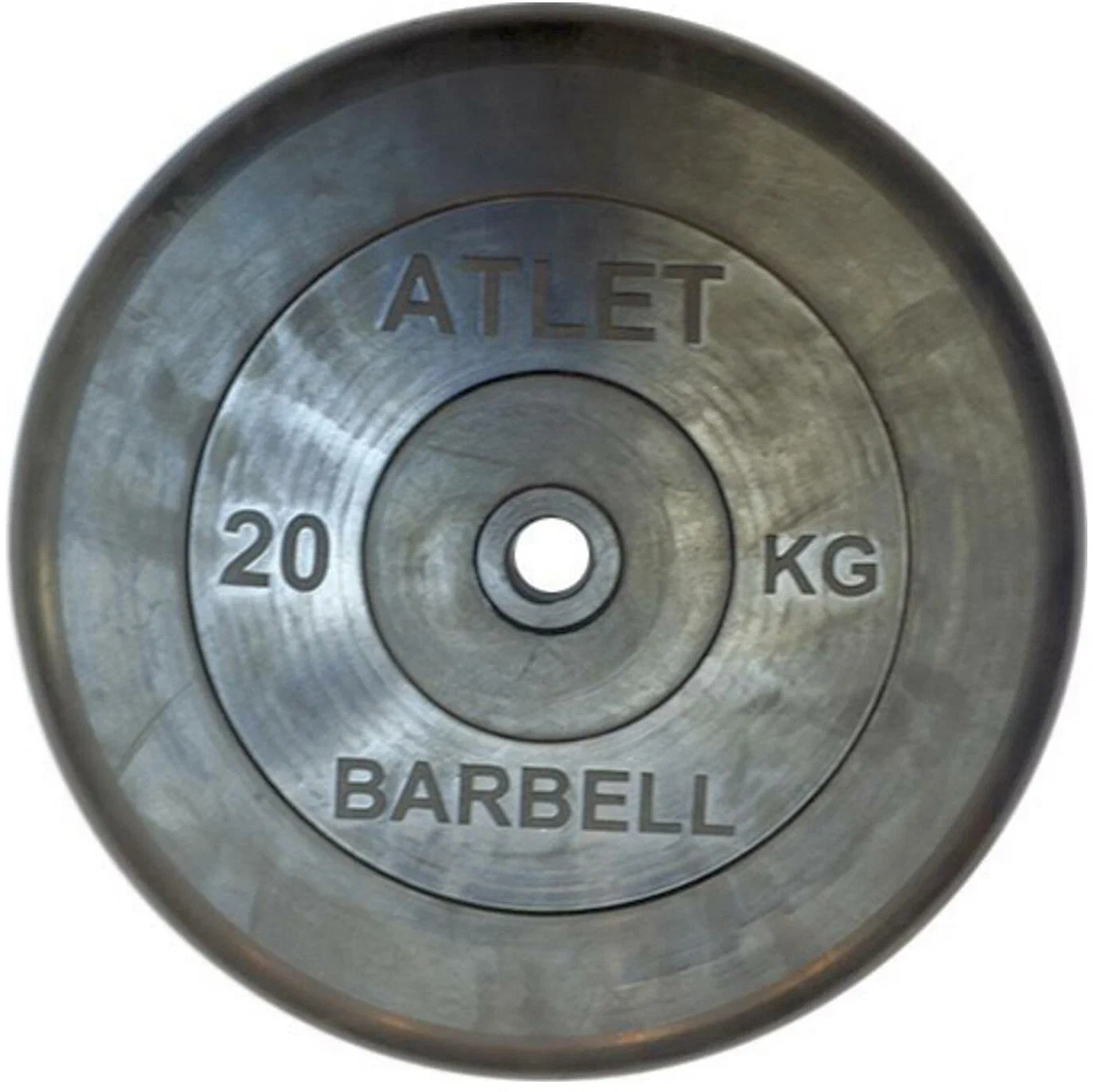 Диск обрезиненный MB Barbell d 26 мм чёрный 20,0 кг Atlet