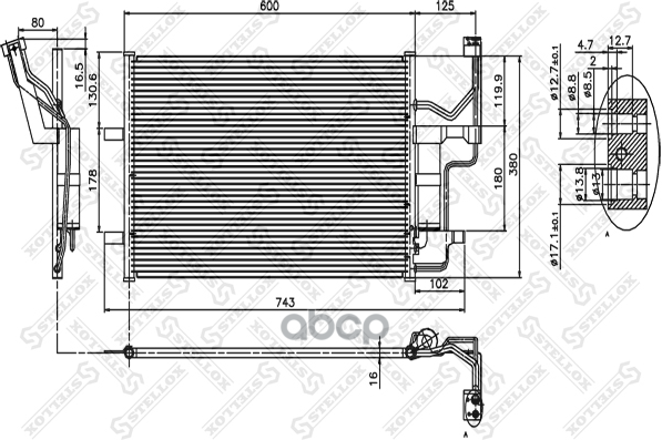 Радиатор Кондиционера Stellox арт. 10-45118-SX