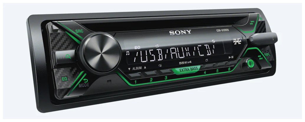 Автомагнитола SONY CDX-G1201U USB MP3 CD FM 1DIN 4x55Вт черный