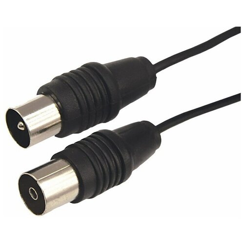 Кабель антенный удлинитель ТВ гнездо-штекер - 10м чёрный 559₽