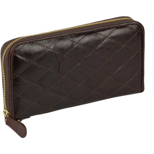 фото Большой кошелек на молнии коричневого цвета bufalo wlj-28