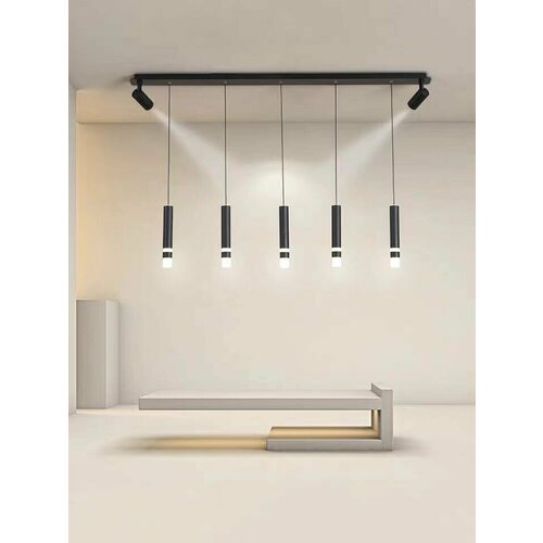 LVK 3003/5+2 BK подвес LED L120H113W7.5 35W+2хGU10х5W 2500-6000K 3 реж. свечен