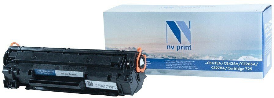 Картридж NV Print CB435A/ CB436A/ CE285A/ CE278A/ 725 для принтеров HP/ Canon LaserJet P1005/ P1006/ M1120/ M1522n/ P1505/ M1132/ M1212nf/ M1217nfw/ P1102/ M1214nfh/ M1132s/ P1566/ P1606, 2000 страниц