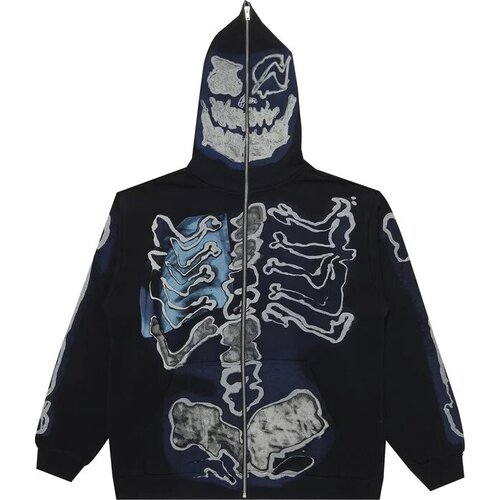 фото Толстовка на замке cactus jack by travis scott for fragment skeleton graffiti hoodie, размер m