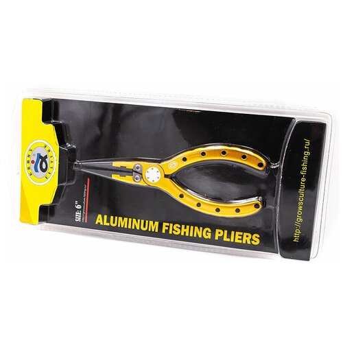 Плоскогубцы многофункц. Grows Culture ALUMINUM FISHING PLIERS 6 150 мм, цв. Золотой (алюминий)