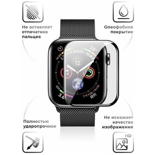 Пленка PMMA в упаковке Apple Watch 40mm с черной рамкой Wsfive Watch Screen Protection