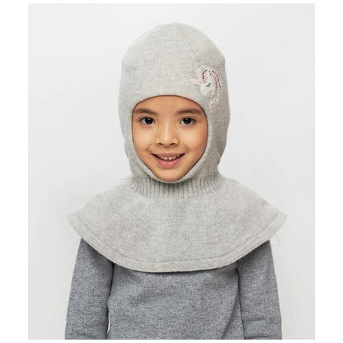 фото Шлем зимний для девочки (размер: 50/52), арт. юки / 10016, цвет серый kotik