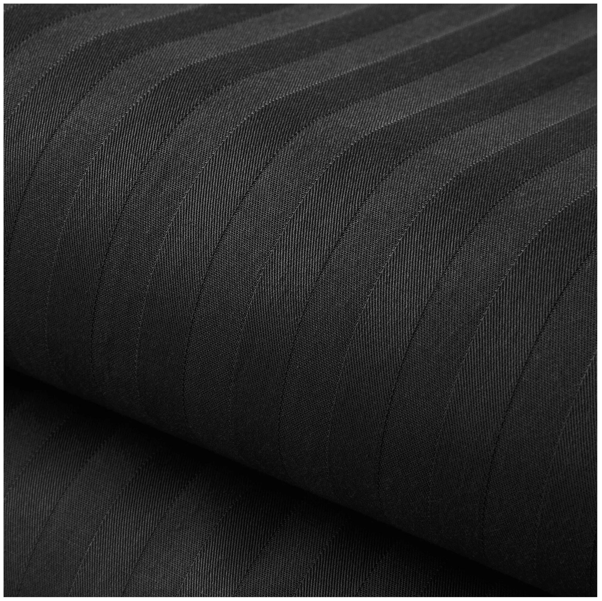 Комплект постельного белья Verossa Stripe, 2-спальное с европростыней, страйп-сатин, black - фотография № 6