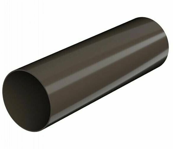 фото Труба водосточная технониколь 82 мм темно-коричневая RAL 8019 1,5 м - 2 шт.
