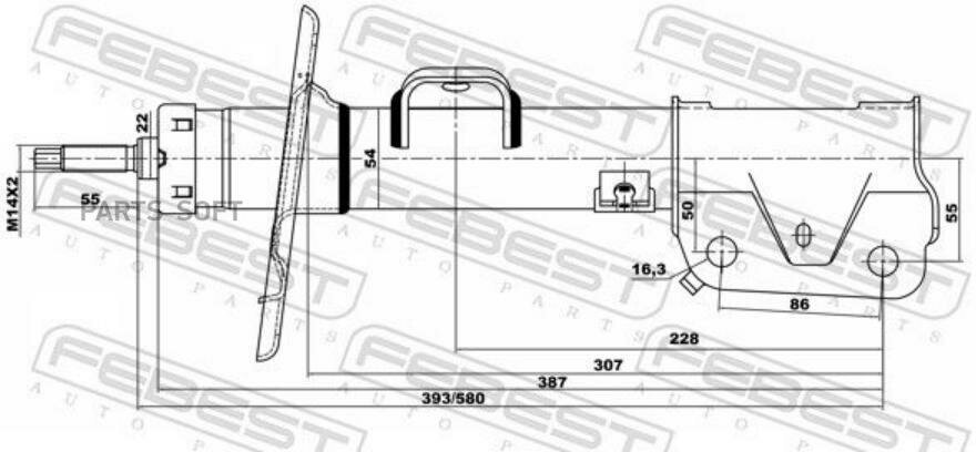 FEBEST Амортизатор FORD EXPLORER 2011-/2013- пер. лев.