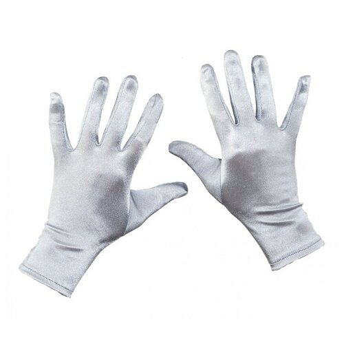 фото Короткие сатиновые перчатки (серебряные) (8076) взрослые orlob