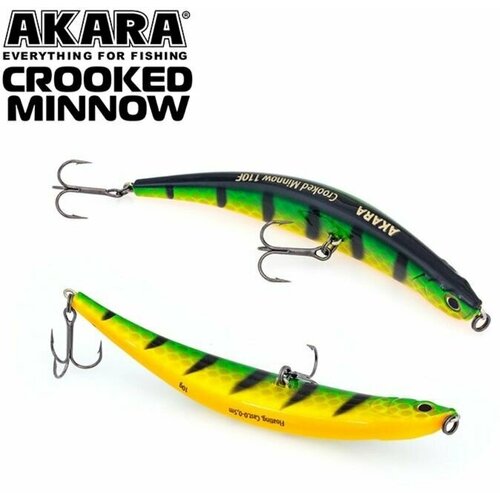 Воблер Akara Crooked Minnow 110F, цвет A11, длина 11 см, 10 гр.