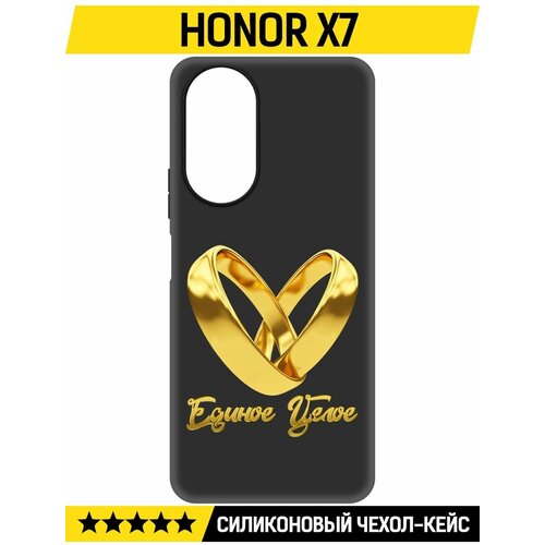 Чехол-накладка Krutoff Soft Case Единое целое для Honor X7 черный чехол накладка krutoff soft case единое целое для iphone 11 черный