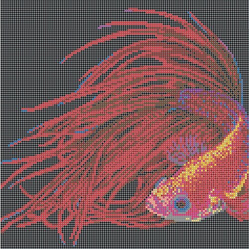 Вышивка бисером картины Рыбка 27*27см