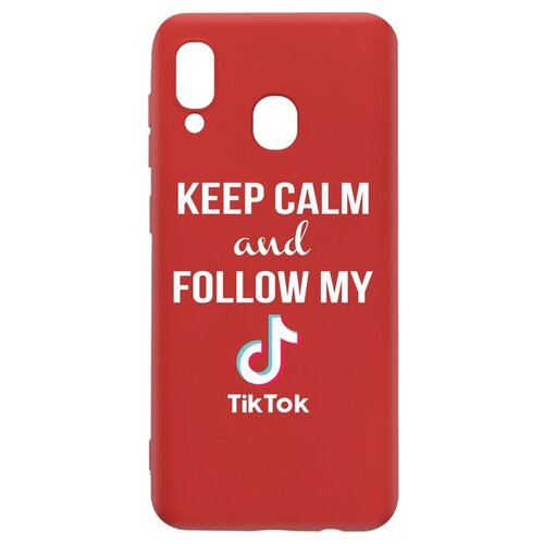 фото Чехол-накладка krutoff silicone case tiktok для samsung galaxy a40 (a405) красный krutoff group