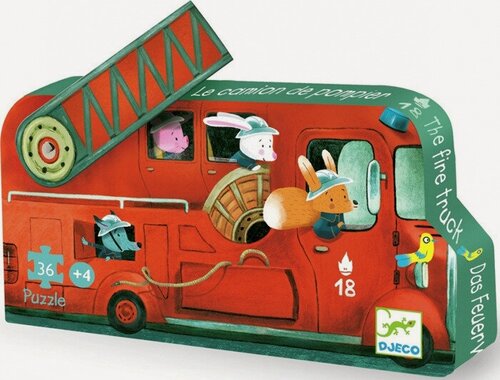 Изображение товара Пазлы для детей Djeco Пожарная машина, 16 элементов, 07269, интересные и развивающие