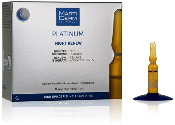MartiDerm Platinum Night Renew Ampules Ночное восстановление для всех типов кожи ампулы 2 мл 10 шт