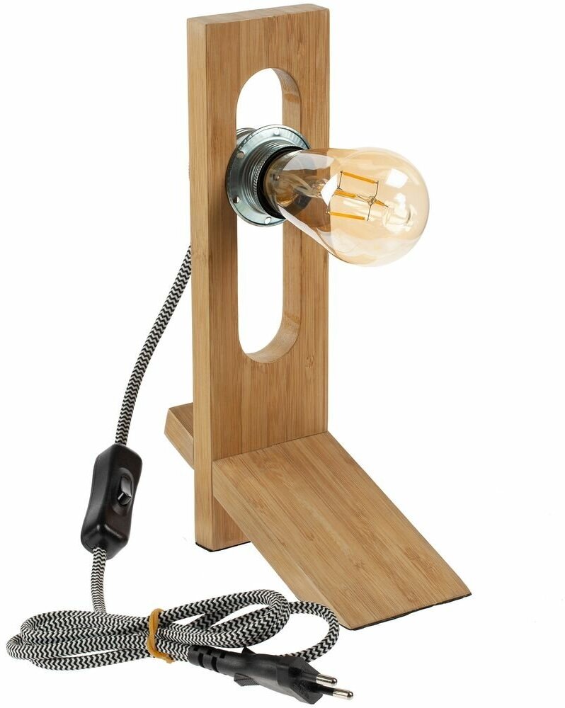 Интерьерная лампа Magic Gear, основание: 20x8x27 см, диаметр лампы: 9,5 см, упаковка: 16,5x8x31 см, бамбук; стекло