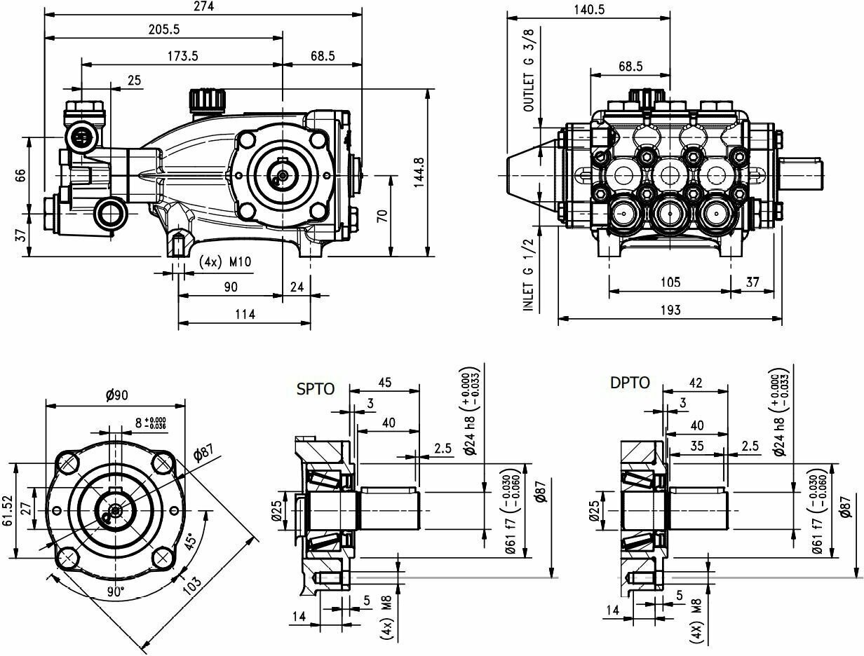 Насос высокого давления HAWK NMT1520 (15 л/мин, 200 бар) - фотография № 3