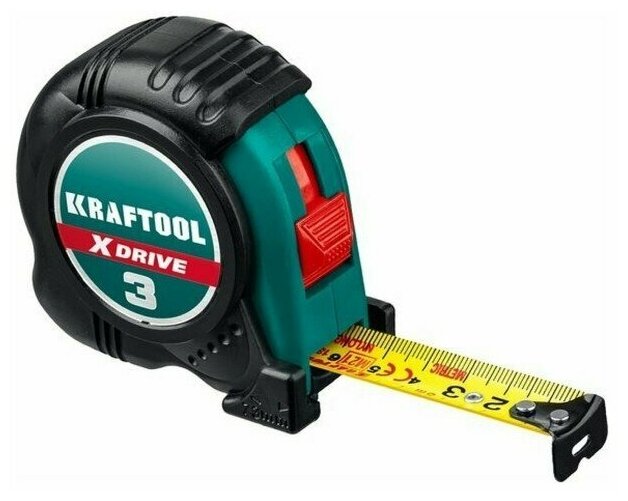 KRAFTOOL Рулетка Kraftool X-Drive 34122-03-19_z02 ударостойкий обрезиненный корпус 3 м х 19 мм