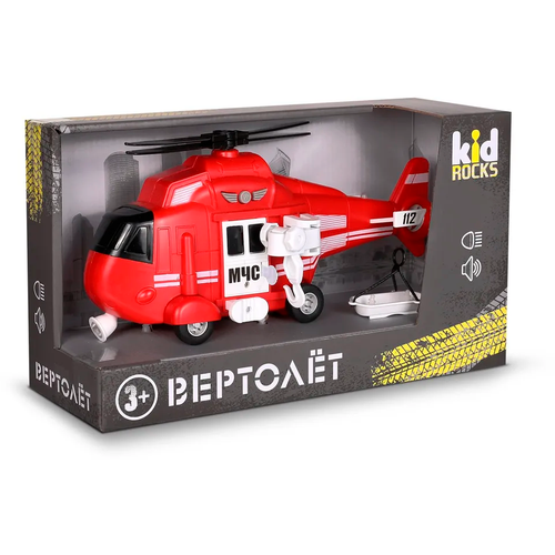 Модель Kid Rocks Вертолёт МЧС масштаб 1:16 со звуком и светом (YK-2115) игрушка kid rocks вертолёт со звуком и светом инерционный механизм масштаб 1 16 yk 2116