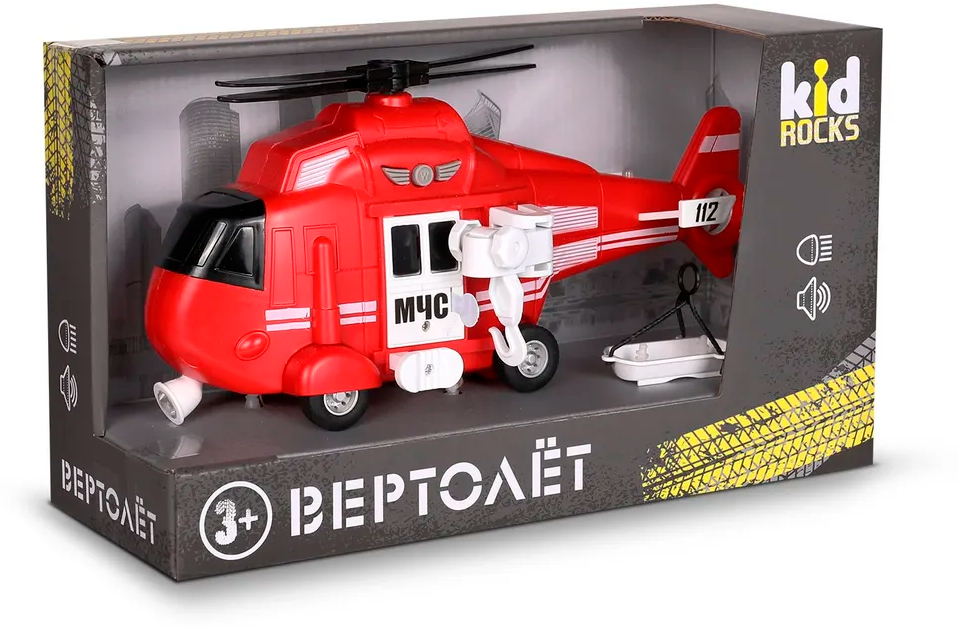 Модель Kid Rocks Вертолёт МЧС масштаб 1:16 со звуком и светом (YK-2115)