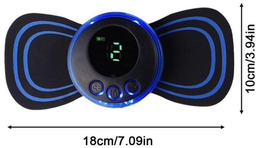 Импульсный мини массажёр -миостимулятор для тела/USB массажёр/Бабочка/