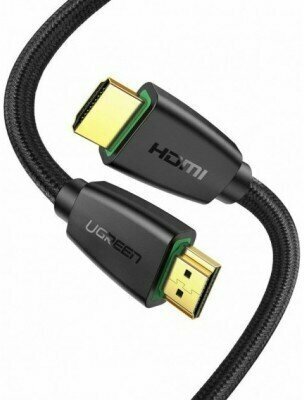 Кабель UGREEN HD118 40408 HDMI 2.0 to HDMI 2.0, в нейлоновой оплётке, 1m, Black