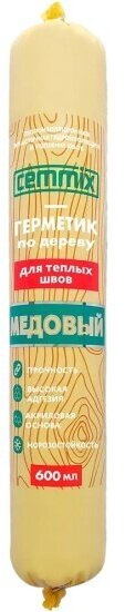 Герметик акриловый для дерева Cemmix Теплый шов, 600 мл, медовый