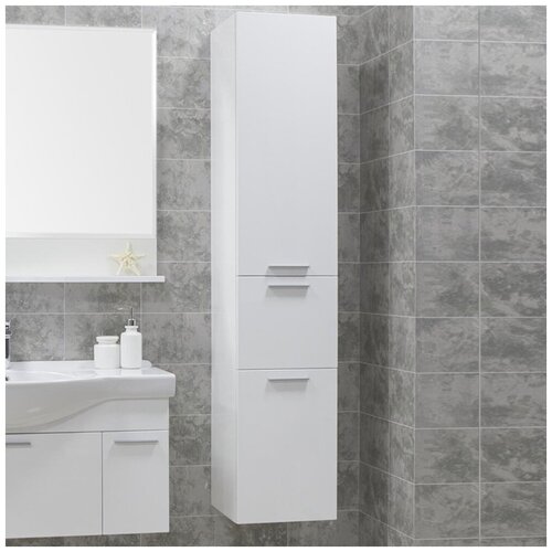 фото Aquaton шкаф-пенал aquaton инди с бельевой корзиной акватон