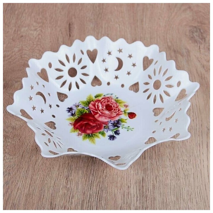 фото Ваза для хлеба и фруктов "Кубань", диаметр 20 см, в ассортименте, 1 шт.