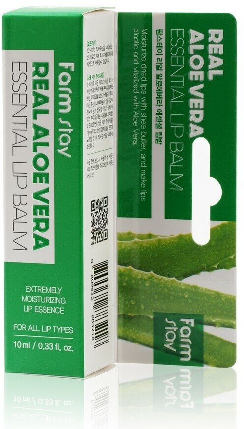 Бальзам для губ FarmStay Real Aloe Vera Essential Lip Balm 10мл CNO COSMETICS - фото №4