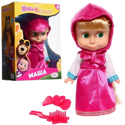Кукла «Маша и медведь», 15 см, без звука, в розовом платье