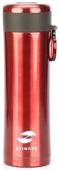 Термокружка Stinger , 0,42 л, сталь/пластик, красный матовый, 7,5 х 6,9 х 22,2 см