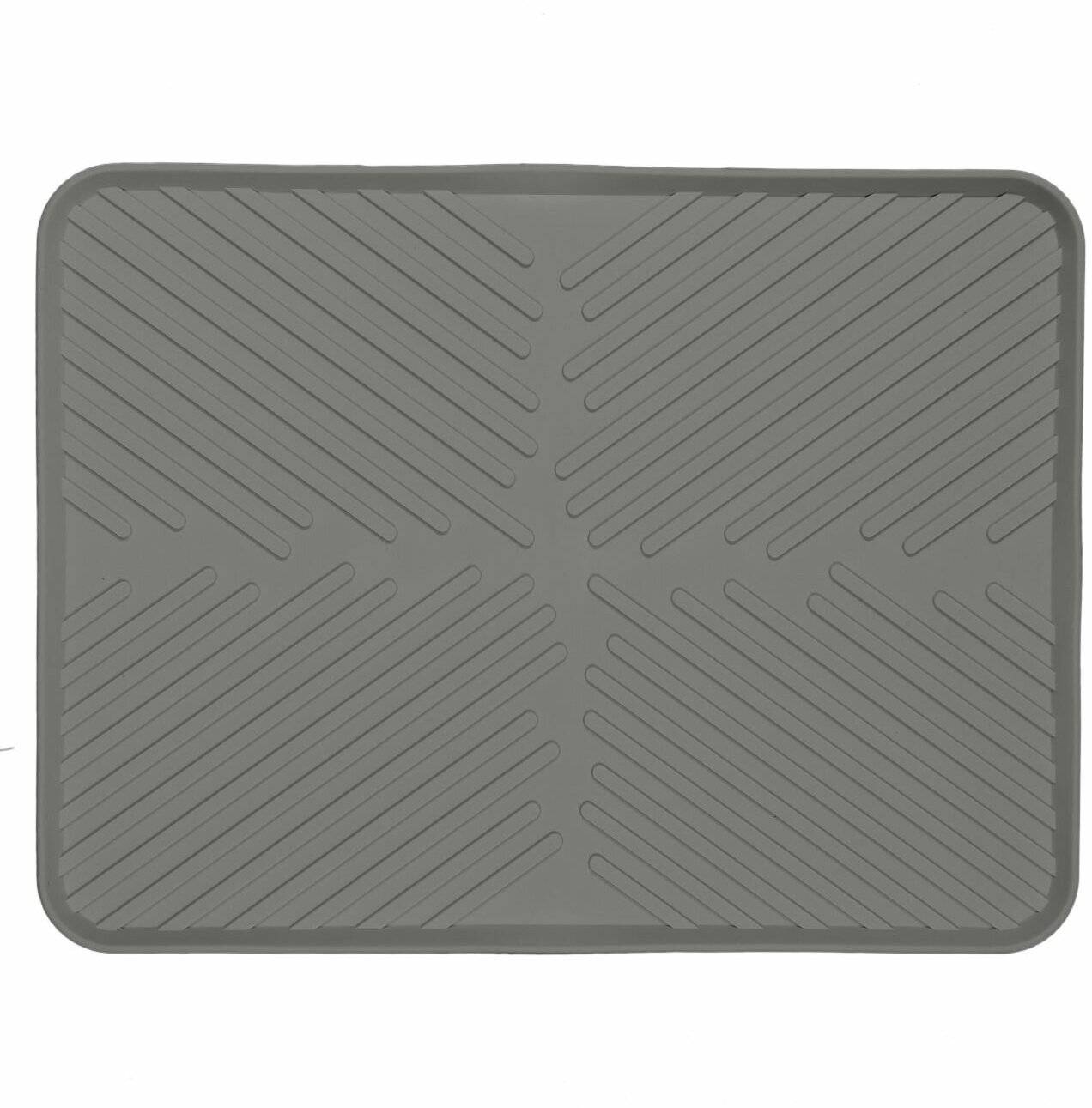 Коврик для сушки посуды 40x30 см резина серый Assist