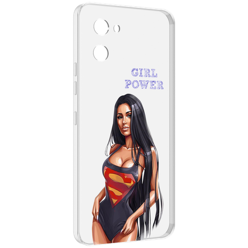 Чехол MyPads Девушка-супермен женский для UMIDIGI G1 задняя-панель-накладка-бампер