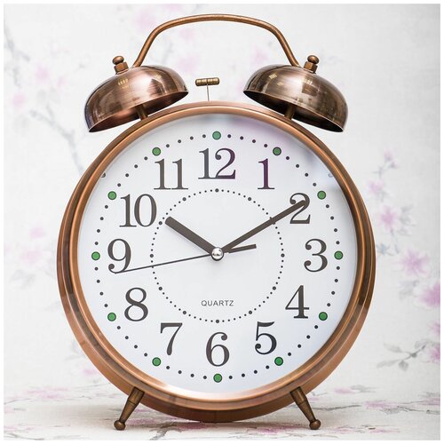 фото Часы-будильник "гигант", с подсветкой, цвет: медный эврика