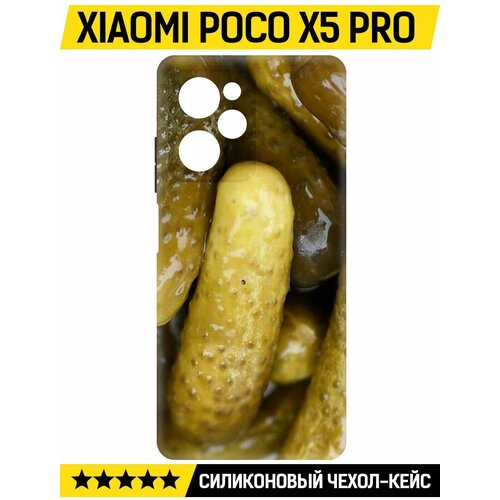 Чехол-накладка Krutoff Soft Case Огурчики для Xiaomi Poco X5 Pro черный чехол накладка krutoff soft case огурчики для xiaomi 13t pro черный