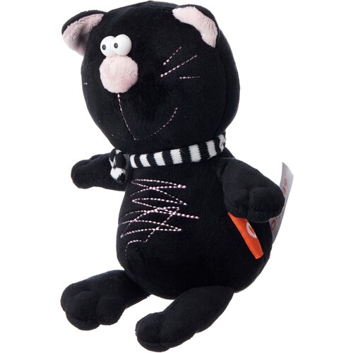 Мягкая игрушка Orange Toys Кот Батон чёрный, 15 см, черный/розовый