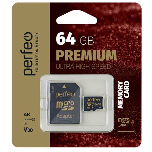 Perfeo micro SDXC 64GB High-Capacity (Class 10), UHS-3, V30