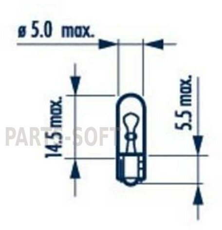 NARVA 170733000 Лампа 12V W2.3W W2x4.6d NARVA