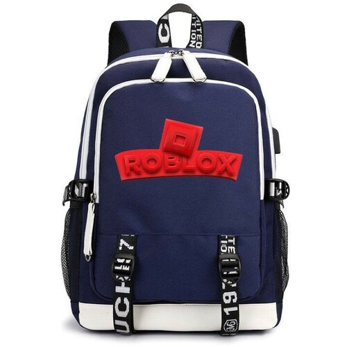 Рюкзак Роблокс (Roblox) синий с USB-портом №1