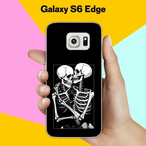 Силиконовый чехол на Samsung Galaxy S6 Edge Скелеты / для Самсунг Галакси С6 Эдж жидкий чехол с блестками абстрактные цветы в движении на samsung galaxy s6 edge самсунг галакси с 6 эдж